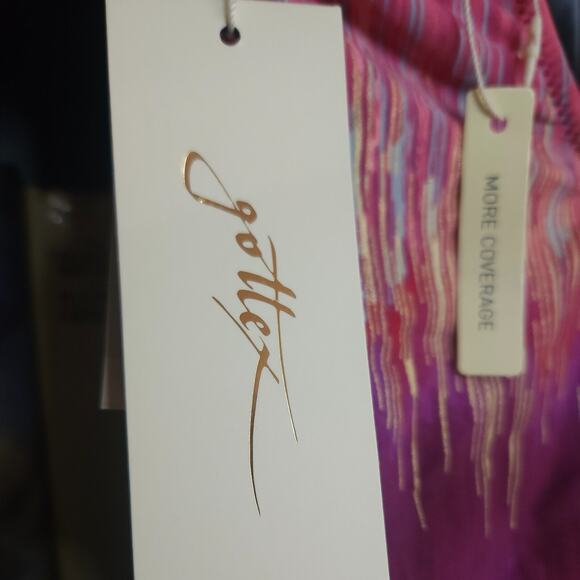 GOTTEX Moroccan Sky Square-Neck One-Piece Swimsuit 14 Plum Mastectomy NWT $148 - Picture 7 of 9